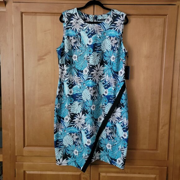 NWT Tommy Hilfiger Tropical Print Sleeveless Dress - 18 - Picture 1 of 9